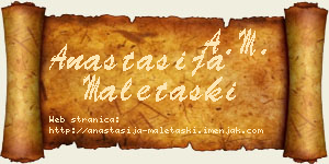 Anastasija Maletaški vizit kartica